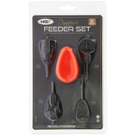 NGT Dynamic Method Feeder Set - 4 Deluxe 25g Feeders with Mould