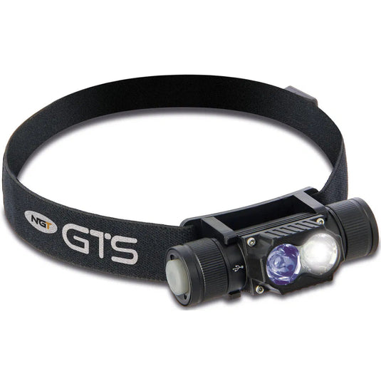 NGT GTS Headlight - 250 Lumens + UV Light with USB Rechargable 1800mAh Battery