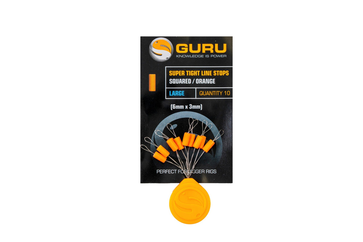Tackle Guru - Super Tight Line Stops Squared Orange | Large