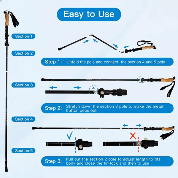 Load image into Gallery viewer, Night Cat Folding Trekking Poles
