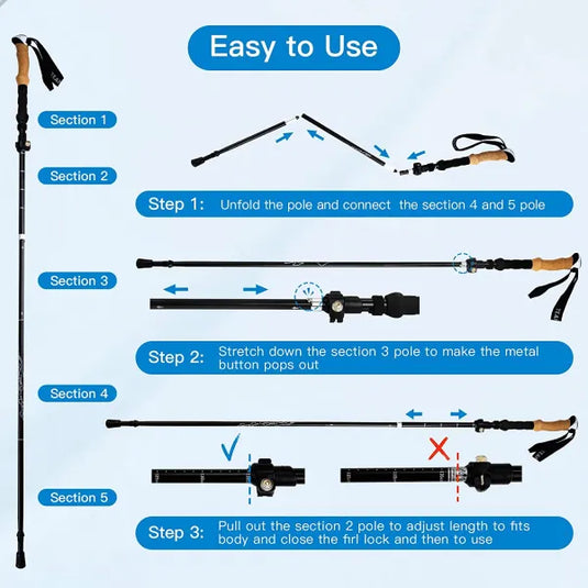 Night Cat Folding Trekking Poles