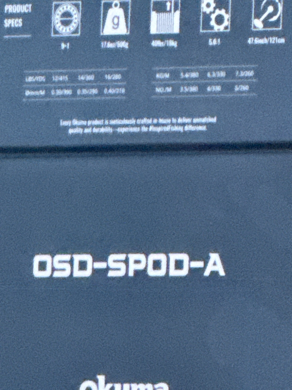 Okuma Obsidian Spod OSD-Spod-A Reel