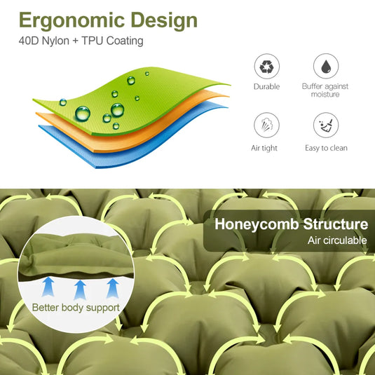 Night Cat Inflatable Sleeping Air Pad with Pillow