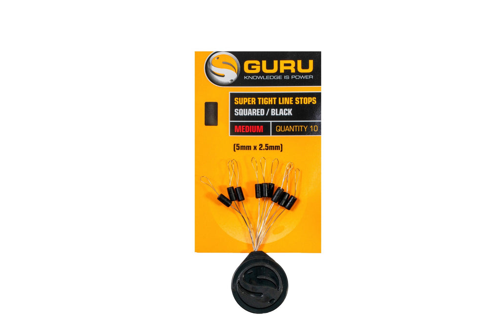 Tackle Guru - Super Tight Line Stops Squared Black | Medium
