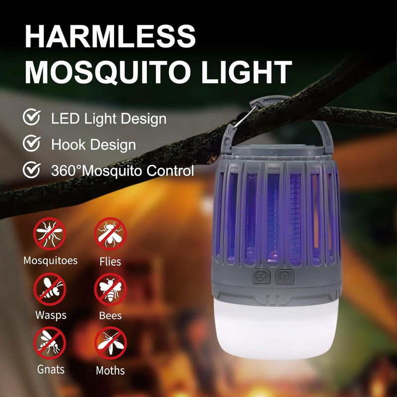 Load image into Gallery viewer, RIPPTON Grey Spider-R1 Mosquito and Fly Killer Camping Light, 2 Light Modes, Rechargeable, Waterproof for Bivvy, Home, Garden (1pcs)
