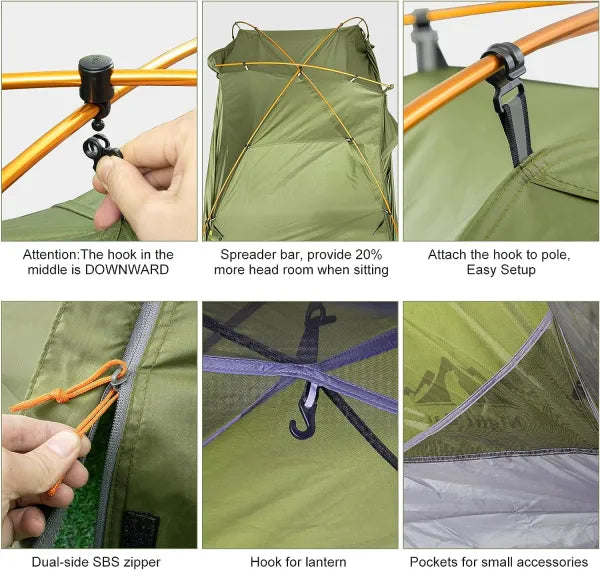 Load image into Gallery viewer, Night Cat 2 Persons backpacking tent with Aluminium Poles
