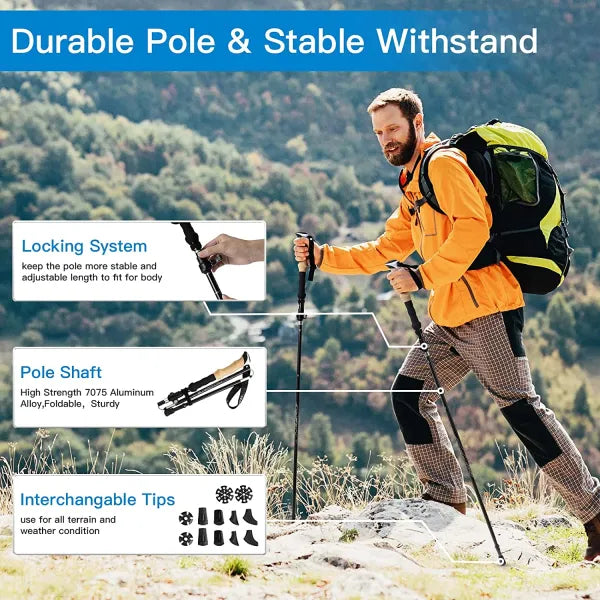 Load image into Gallery viewer, Night Cat Folding Trekking Poles
