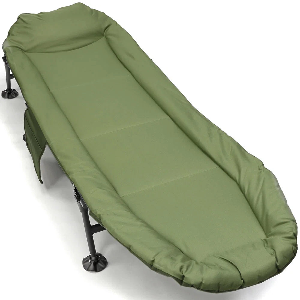 Angling Pursuits Compact Bed Chair - 6 Leg Adjustable Compact Carp Fishing Bed Chair