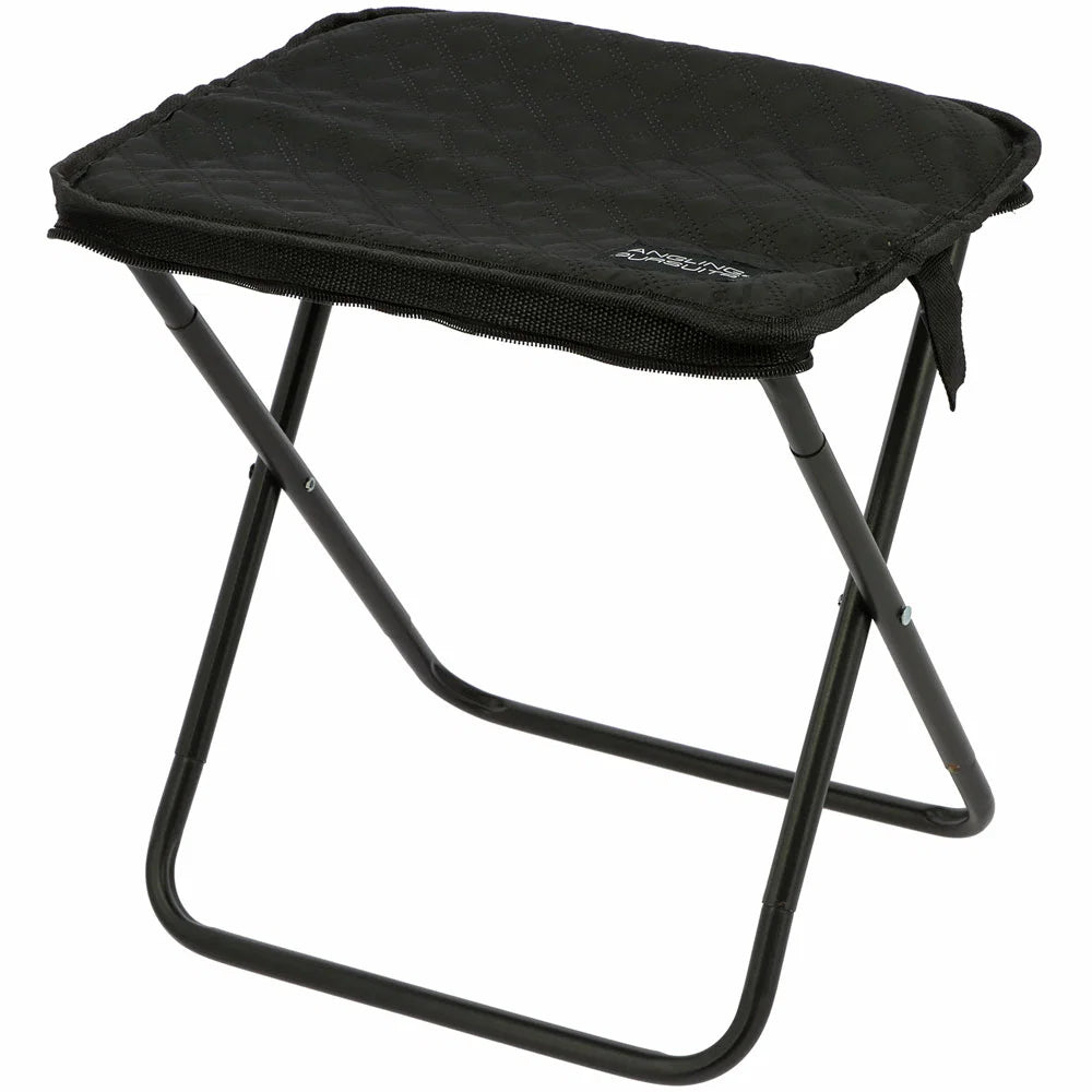 Angling Pursuits Stool - Quick Folding Compact Outdoor Stool In Black