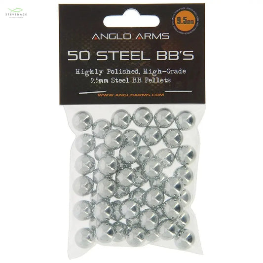 Anglo Arms Ammo - 9.5mm Steel BB Slingshot Ammo (50pcs) in Poly Bag NGT