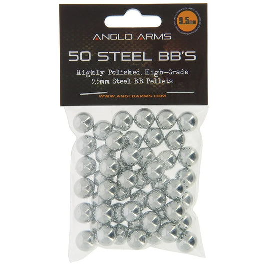 Anglo Arms Ammo - 9.5mm Steel BB Slingshot Ammo (50pcs) in Poly Bag