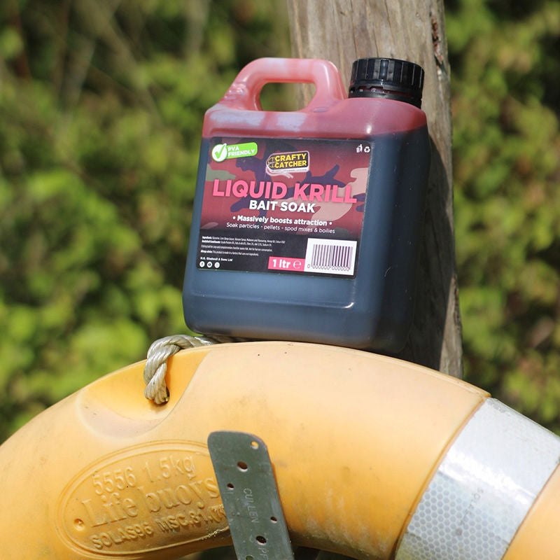 Load image into Gallery viewer, Crafty Catcher Liquid Krill Bait Soak 1L

