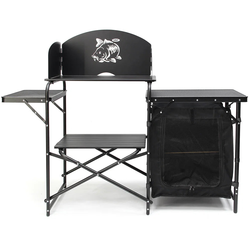 NGT Prep Station – Folding Multi-Section Outdoor Cooking Station with Carry Case
