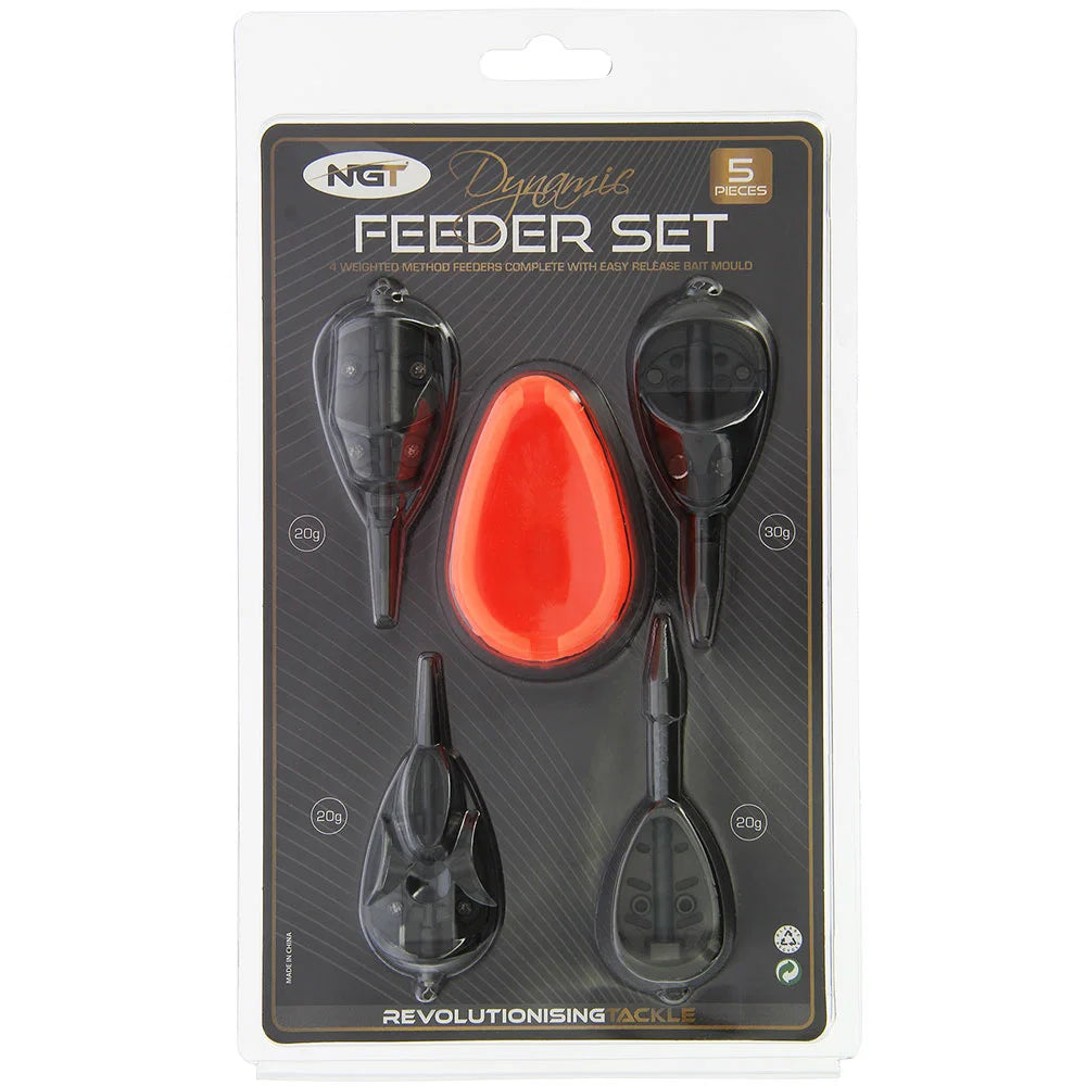 NGT Dynamic Method Feeder Set - 4 Deluxe 25g Feeders with Mould