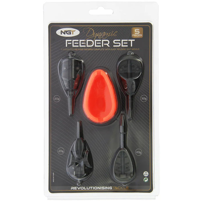 NGT Dynamic Method Feeder Set - 4 Deluxe 25g Feeders with Mould