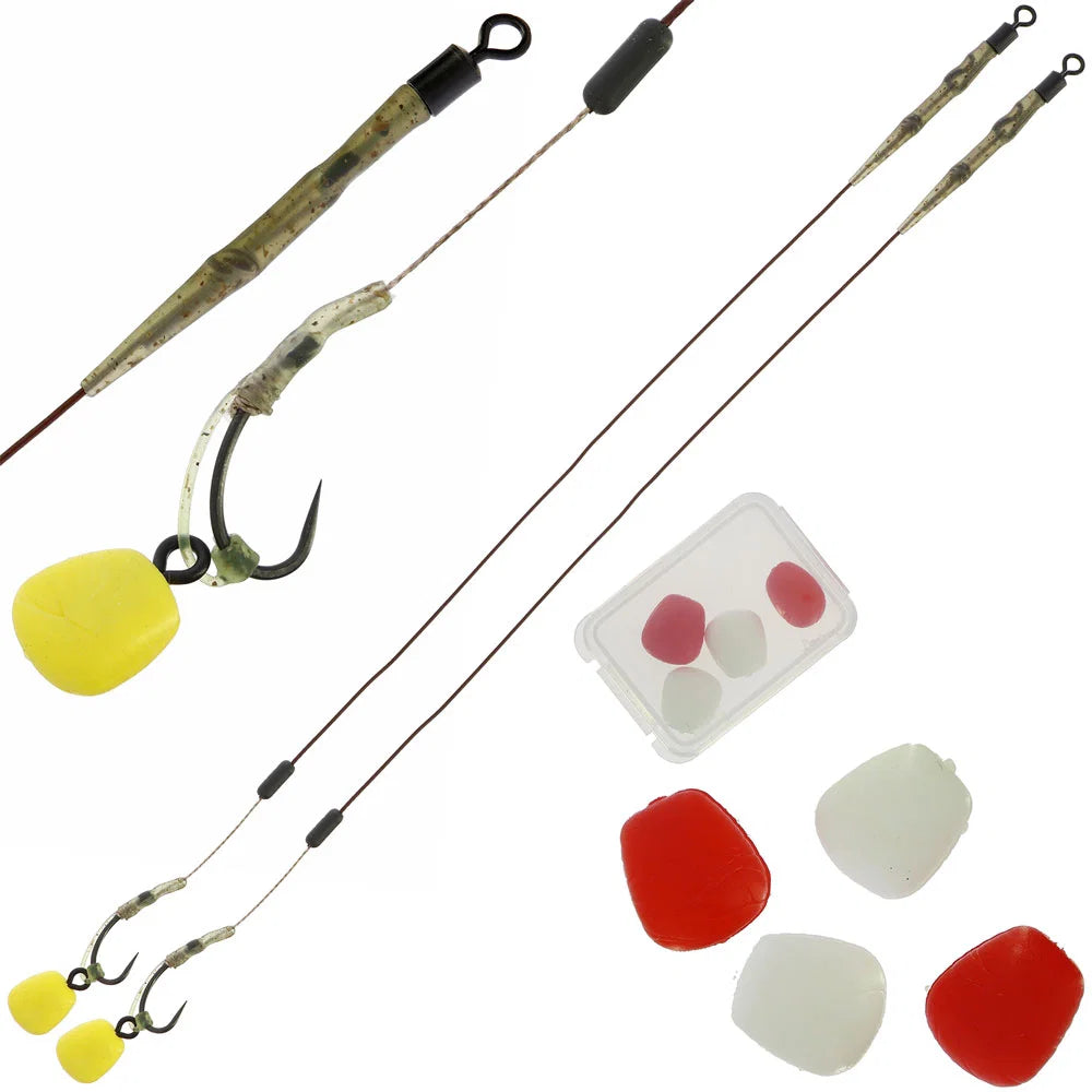 NGT Dynamic Twin Pack 'D RIG' Hair Rigs - Size 6 and 8 Barbless