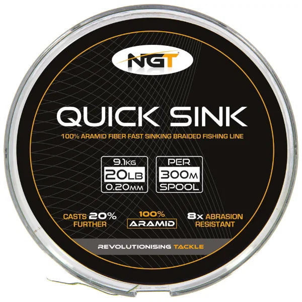 NGT Moss Green Quick Sink Braid - 20lb (300m) Spool