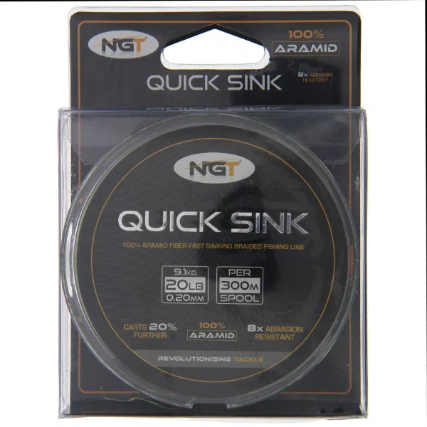 NGT Moss Green Quick Sink Braid - 20lb (300m) Spool