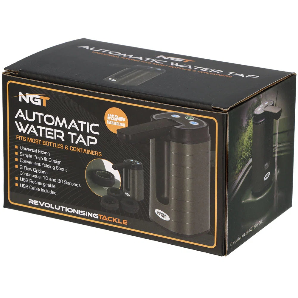 NGT Auto Water Tap - USB Rechargeable with Folding Nozzle and Timer Buttons