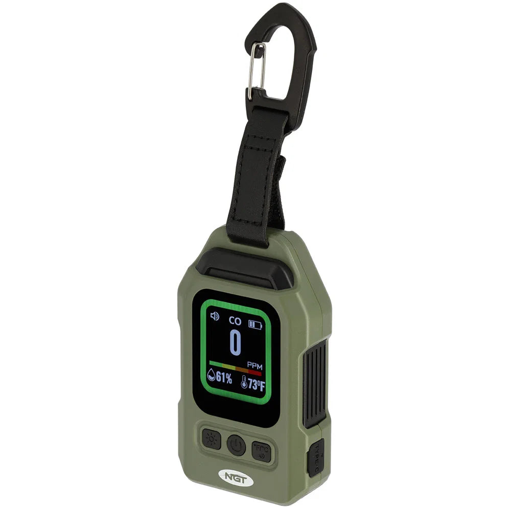 NGT CO Detector - Carbon Monoxide (CO) Detector with Alarm, Thermometer and Light