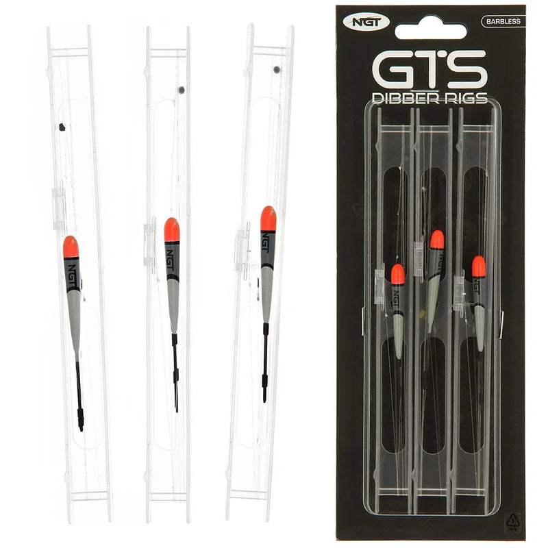 Load image into Gallery viewer, NGT GTS Carp Pole Rigs - 3 Assorted Dibber Carp Pole Rigs
