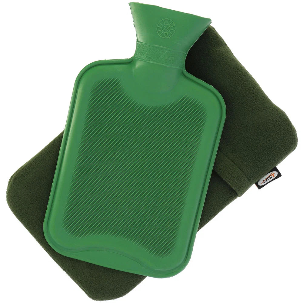 NGT Hot Water Bottle - 1.5L Capacity with Fleece Lined Casing