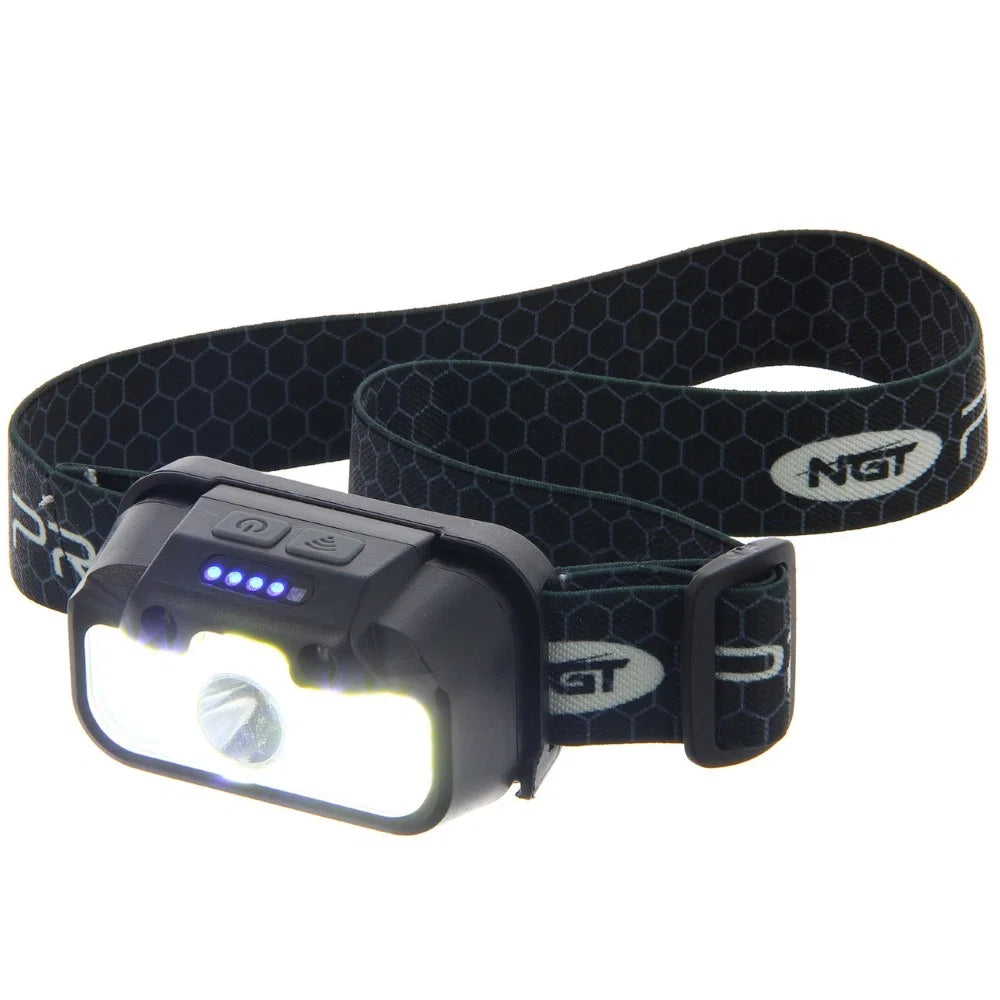 NGT Profiler Headlight - 330 Lumens USB Rechargable Motion Sensor Headlight with Case
