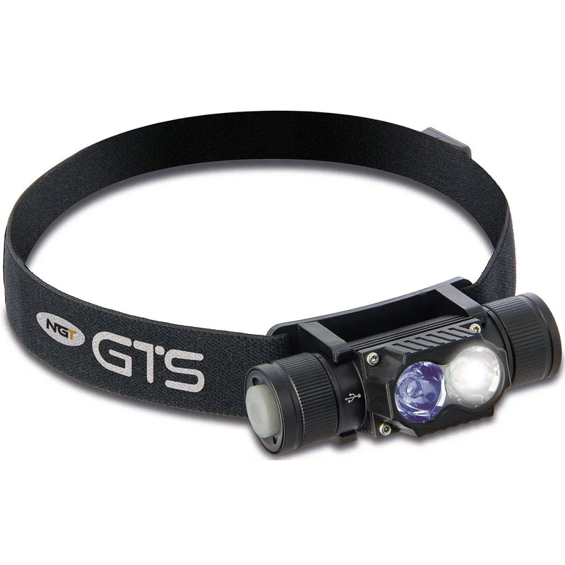 Load image into Gallery viewer, NGT GTS Headlight - 250 Lumens + UV Light with USB Rechargable 1800mAh Battery
