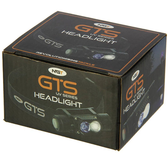 NGT GTS Headlight - 250 Lumens + UV Light with USB Rechargable 1800mAh Battery