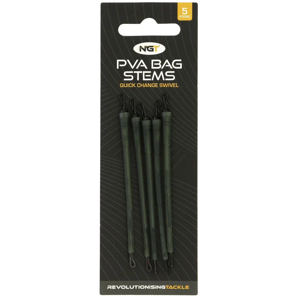 NGT Lead Stems - Pack of 5, 8cm Stems with Quick Change Swivel