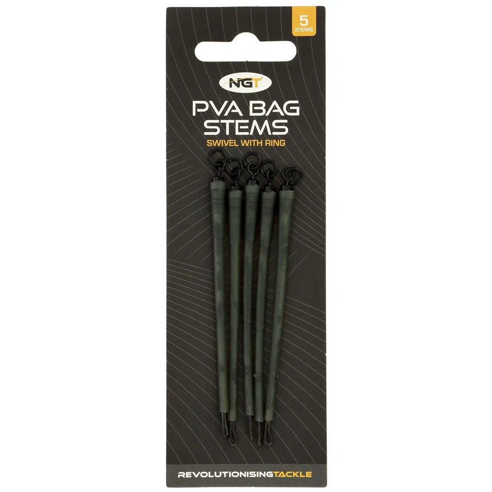 NGT Lead Stems - Pack of 5, 8cm Stems with Quick Change Swivel
