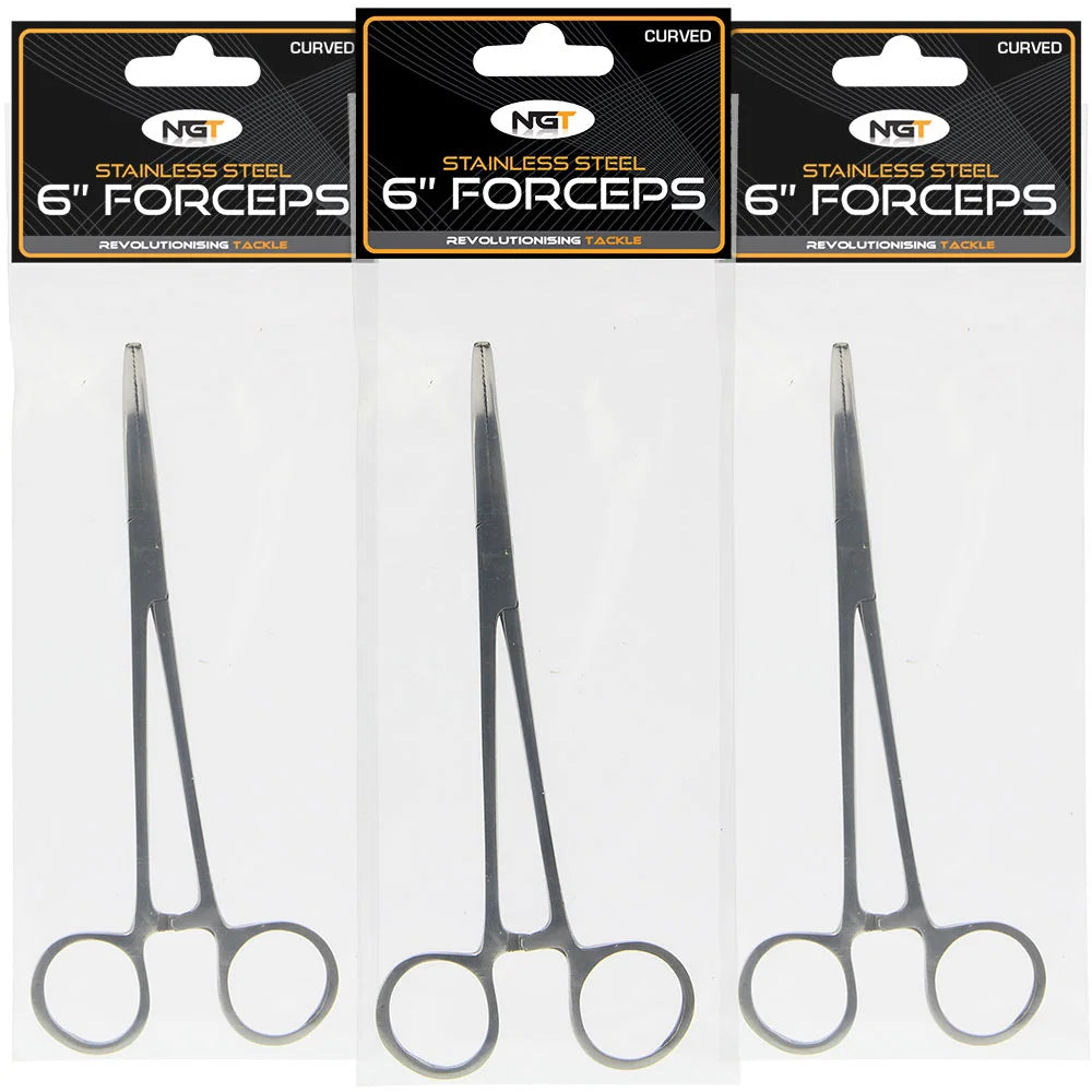 NGT 6" Forceps - Stainless Steel Curved