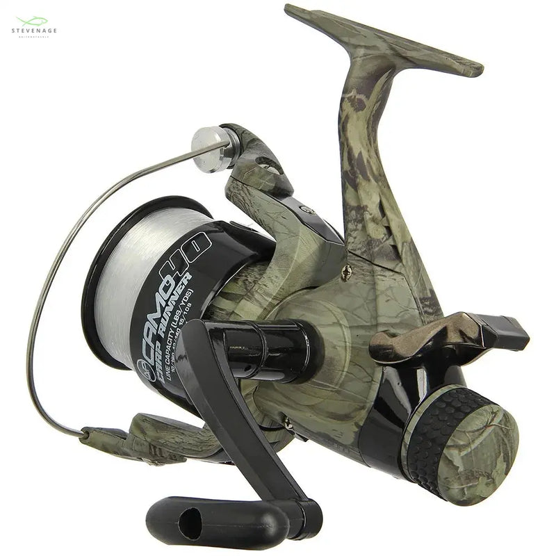 Load image into Gallery viewer, NGT Angling Pursuits Camo 40 - 3BB Carp Runner Reel with 12lb Line and Spare Spool NGT
