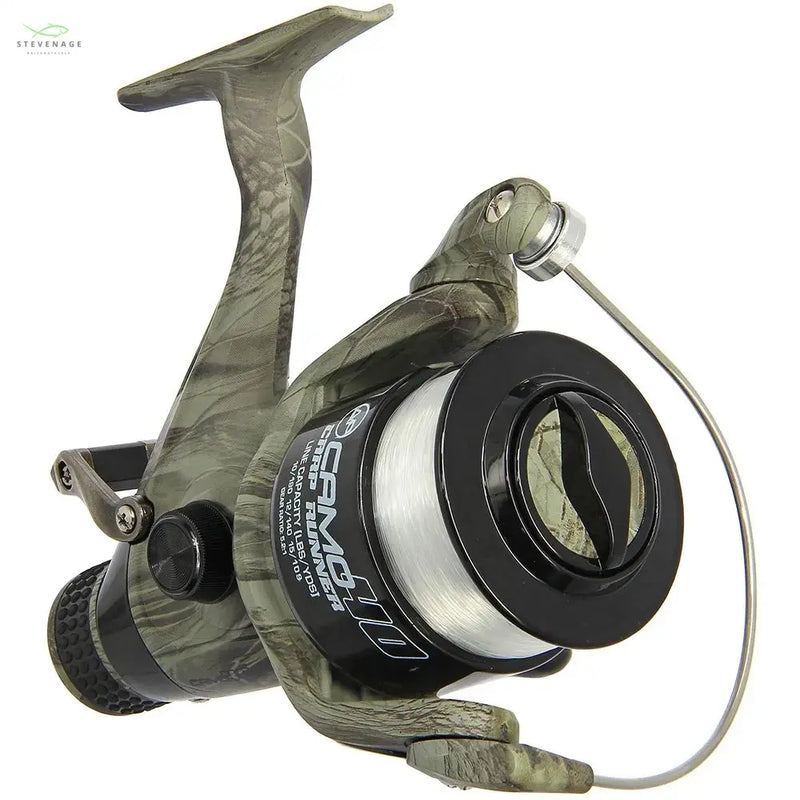 Load image into Gallery viewer, NGT Angling Pursuits Camo 40 - 3BB Carp Runner Reel with 12lb Line and Spare Spool NGT
