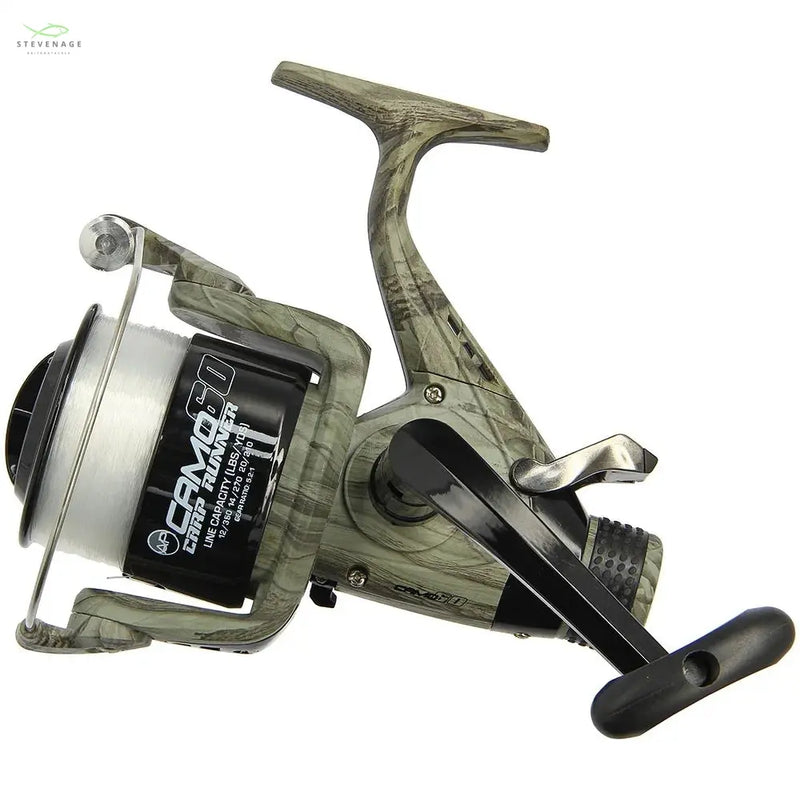 Load image into Gallery viewer, NGT Angling Pursuits Camo 60 - 3BB Carp Runner Reel with 12lb Line and Spare Spool NGT
