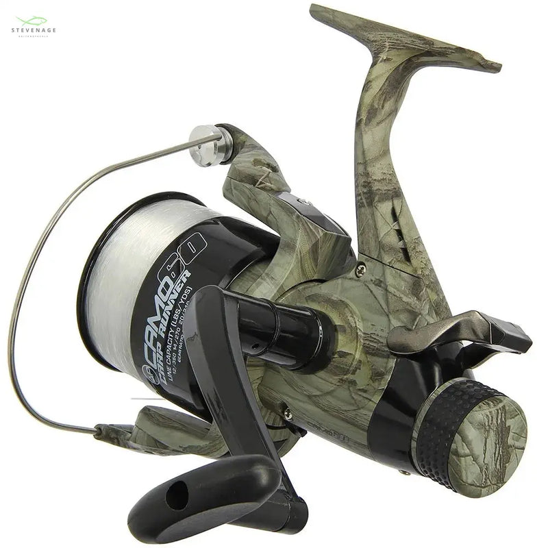 Load image into Gallery viewer, NGT Angling Pursuits Camo 60 - 3BB Carp Runner Reel with 12lb Line and Spare Spool NGT
