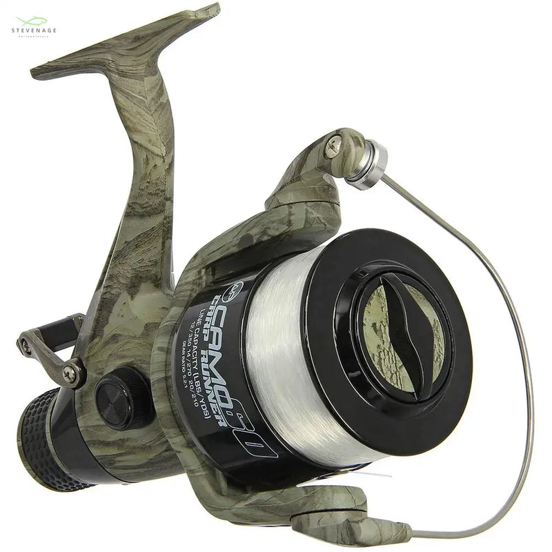 Load image into Gallery viewer, NGT Angling Pursuits Camo 60 - 3BB Carp Runner Reel with 12lb Line and Spare Spool NGT
