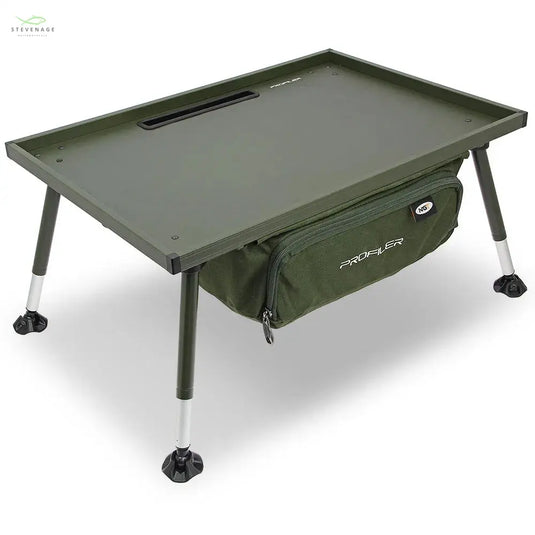 NGT Profiler Bivvy Table - Large Heavy Duty Table with Drop Down Storage Bag and Adjustable Legs NGT