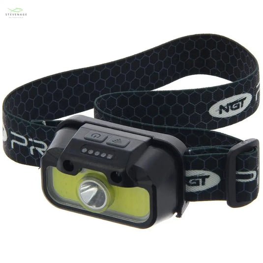 NGT Profiler Headlight - 330 Lumens USB Rechargable Motion Sensor Headlight with Case NGT