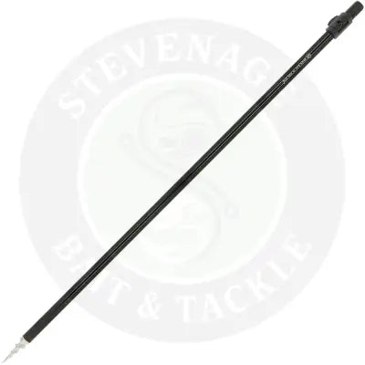 Black carbon fiber fishing rod with textured grip featured in angling pursuits 35 extendable aluminium storm pole