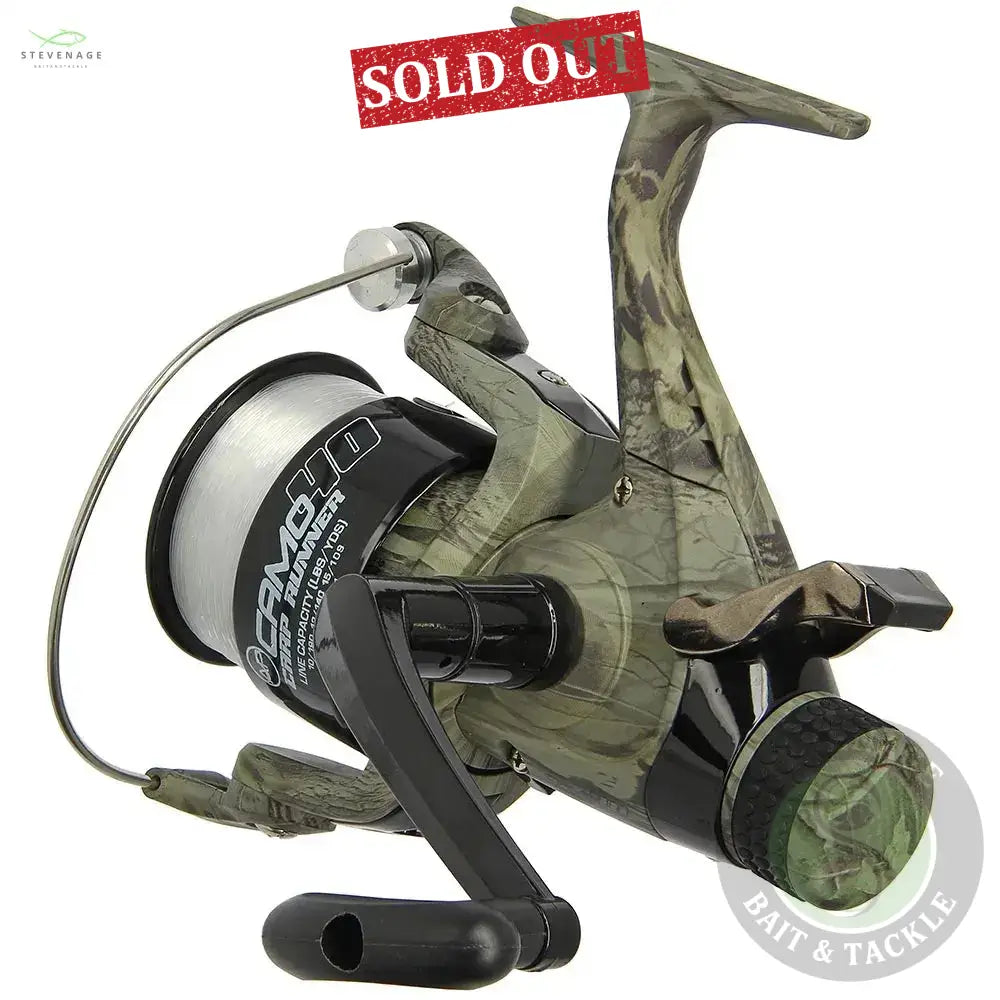 NGT Angling Pursuits Camo 40 - 3BB Carp Runner Reel with 12lb Line and Spare Spool NGT