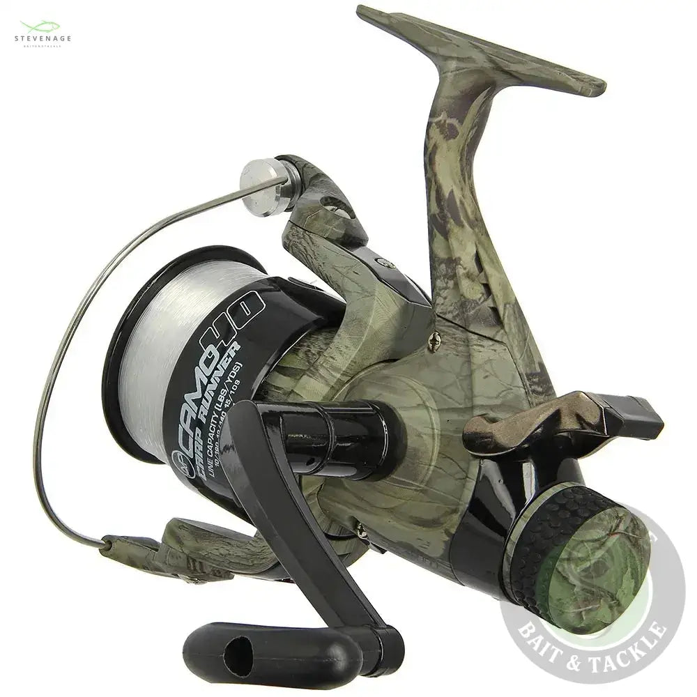 NGT Angling Pursuits Camo 40 - 3BB Carp Runner Reel with 12lb Line and Spare Spool NGT