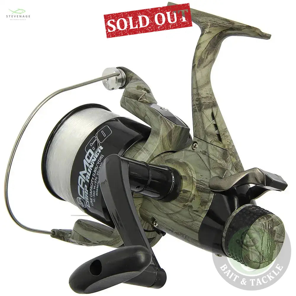 NGT Angling Pursuits Camo 60 - 3BB Carp Runner Reel with 12lb Line and Spare Spool NGT