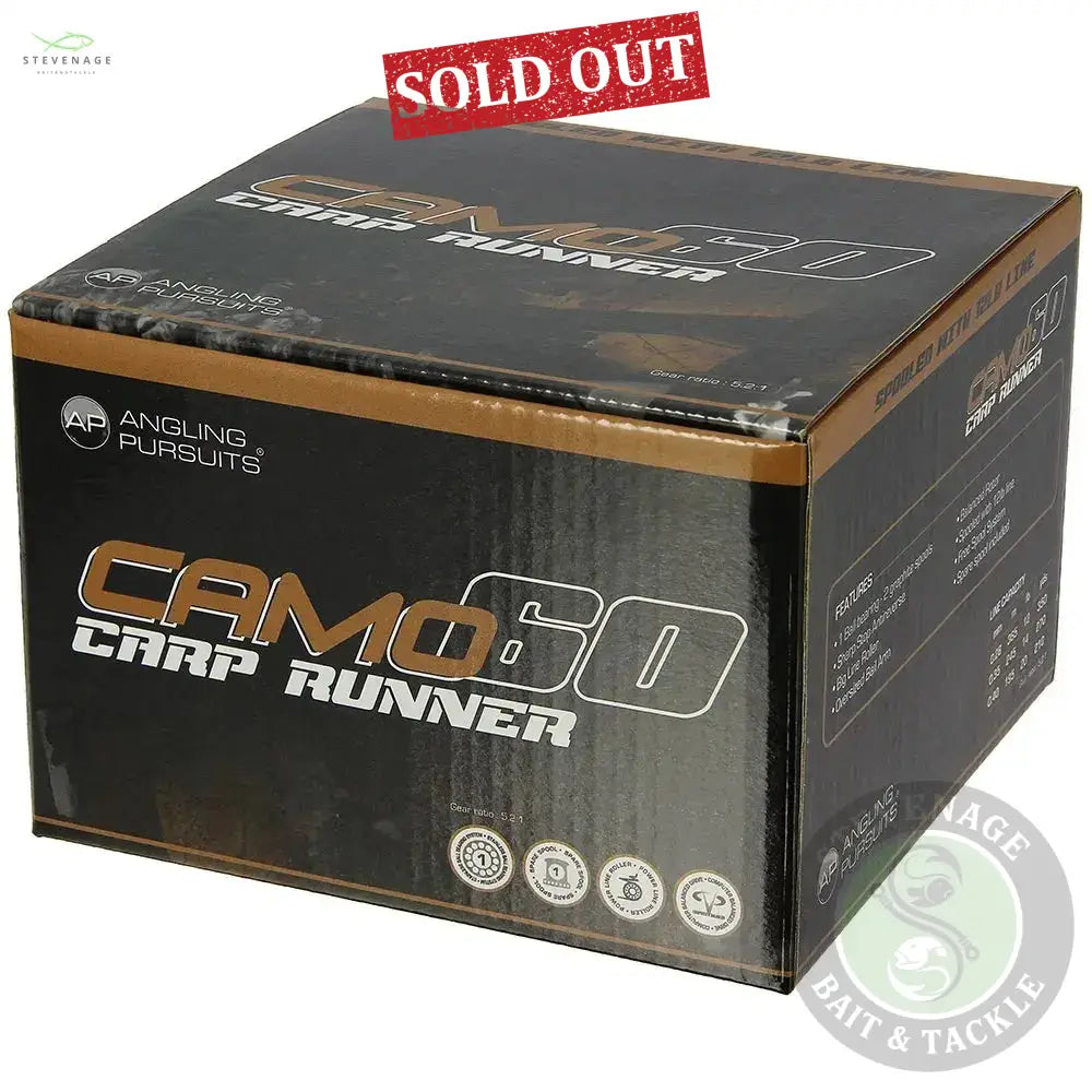 NGT Angling Pursuits Camo 60 - 3BB Carp Runner Reel with 12lb Line and Spare Spool NGT