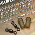 GARDNER TARGET MIXED PACK SIZE 12 SWIVELS AND MINI BUFFER BEAD NATURAL GREEN