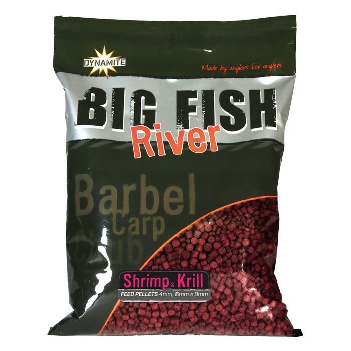 Dynamite Baits BIG FISH RIVER PELLETS - SHRIMP & KRILL 4 6 8MM