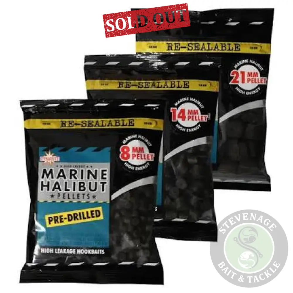 Dynamite Baits -Marine Halibut Pellets Pre-Drilled 8mm (350g bag) DYNAMITE BAITS