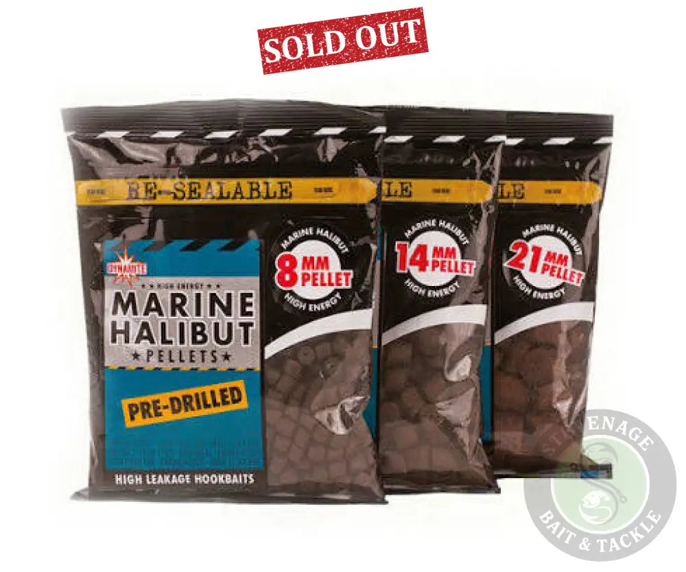 Dynamite Baits -Marine Halibut Pellets Pre-Drilled 8mm (350g bag) DYNAMITE BAITS