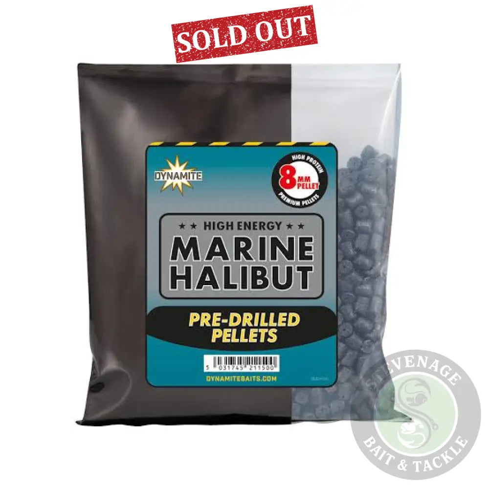 Dynamite Baits -Marine Halibut Pellets Pre-Drilled 8mm (350g bag) DYNAMITE BAITS