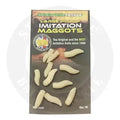 A package of et large white pop up maggots with 16 pale yellow large buoyant imitation bait pieces for stevenage bait use